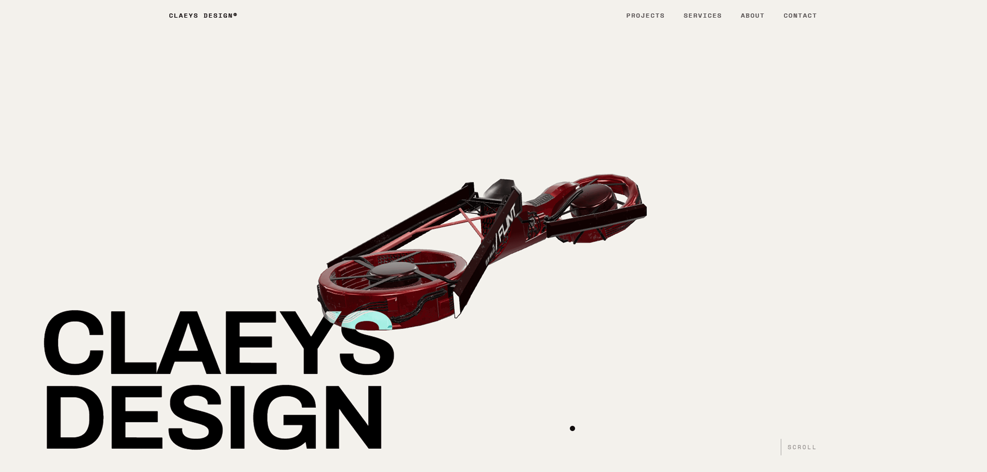Homepage of portfolio of claeys design